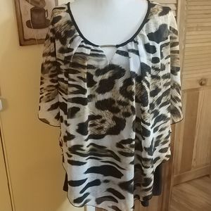 DRESSBARN WOMAN Animal Print Top 3X